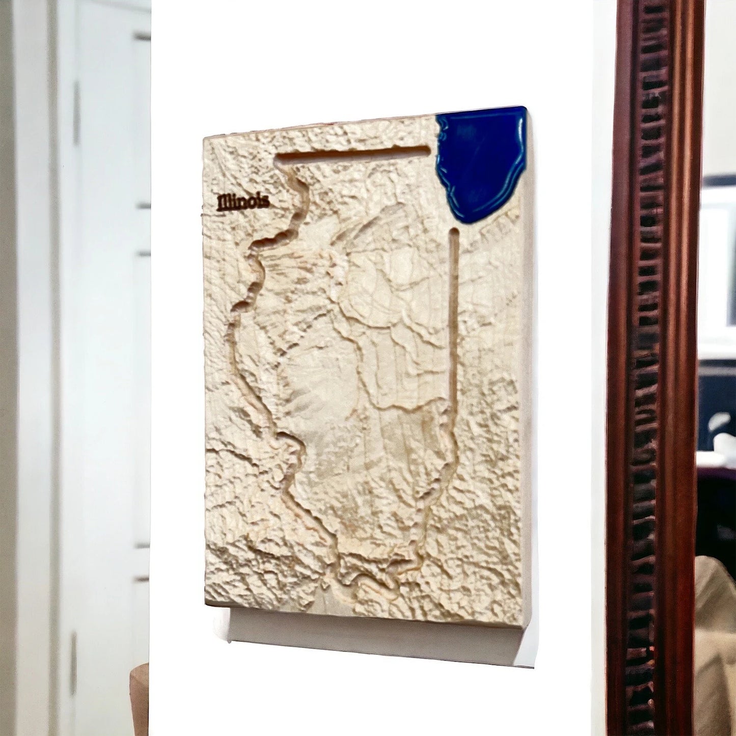 Illinois Topographic Map | Treeline Terrains | 3D Relief State Map | Illinois State Map | Illinois Map Gift | 3D Illinois Map | IL Map Gift