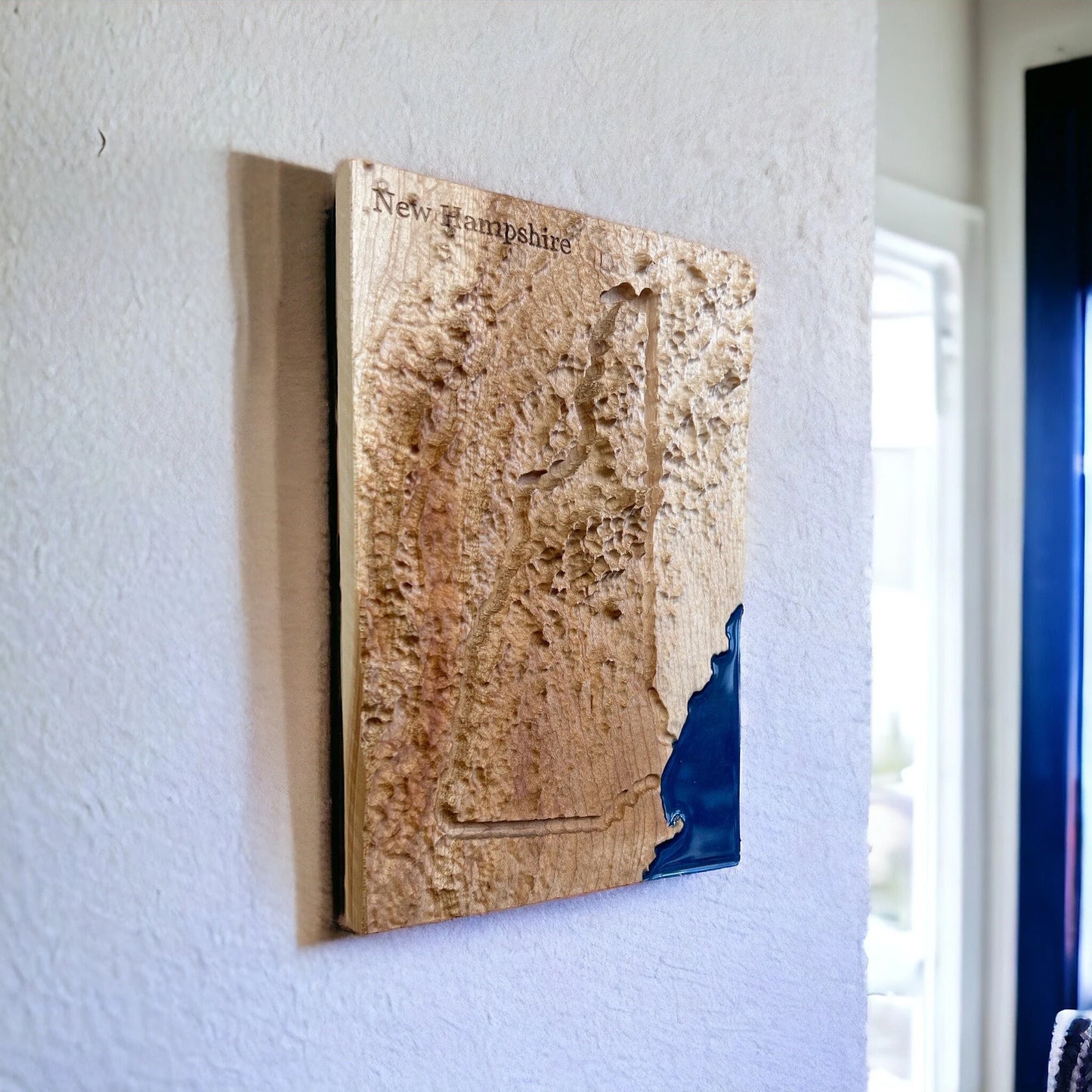 New Hampshire 3D Topographic Wood Carved Relief Map | New Hampshire Gift