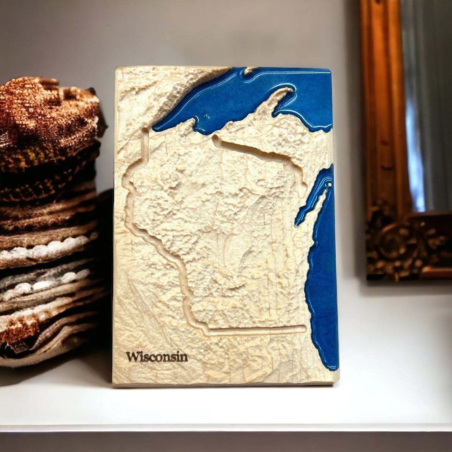 Wisconsin 3D Topographic Wood Map | Wisconsin Map Gift