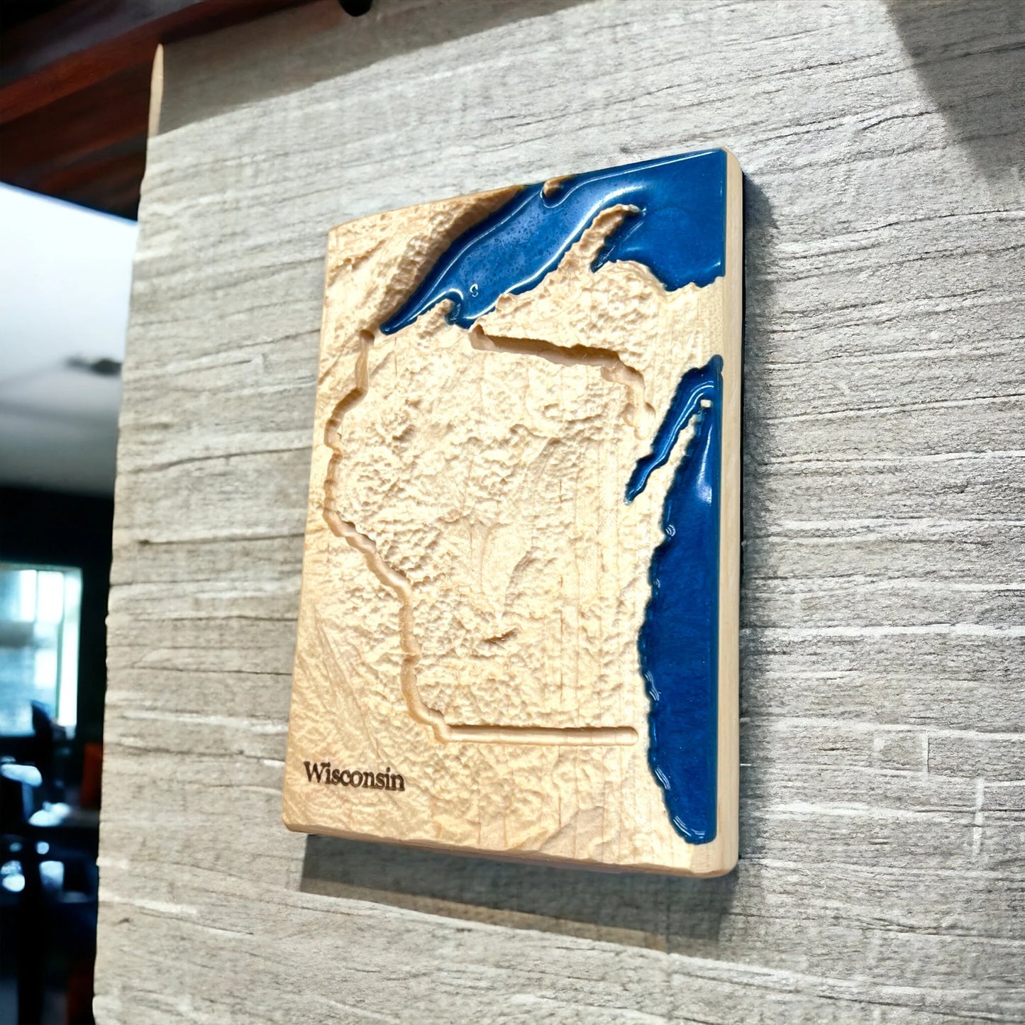 Wisconsin 3D Topographic Wood Map | Wisconsin Map Gift