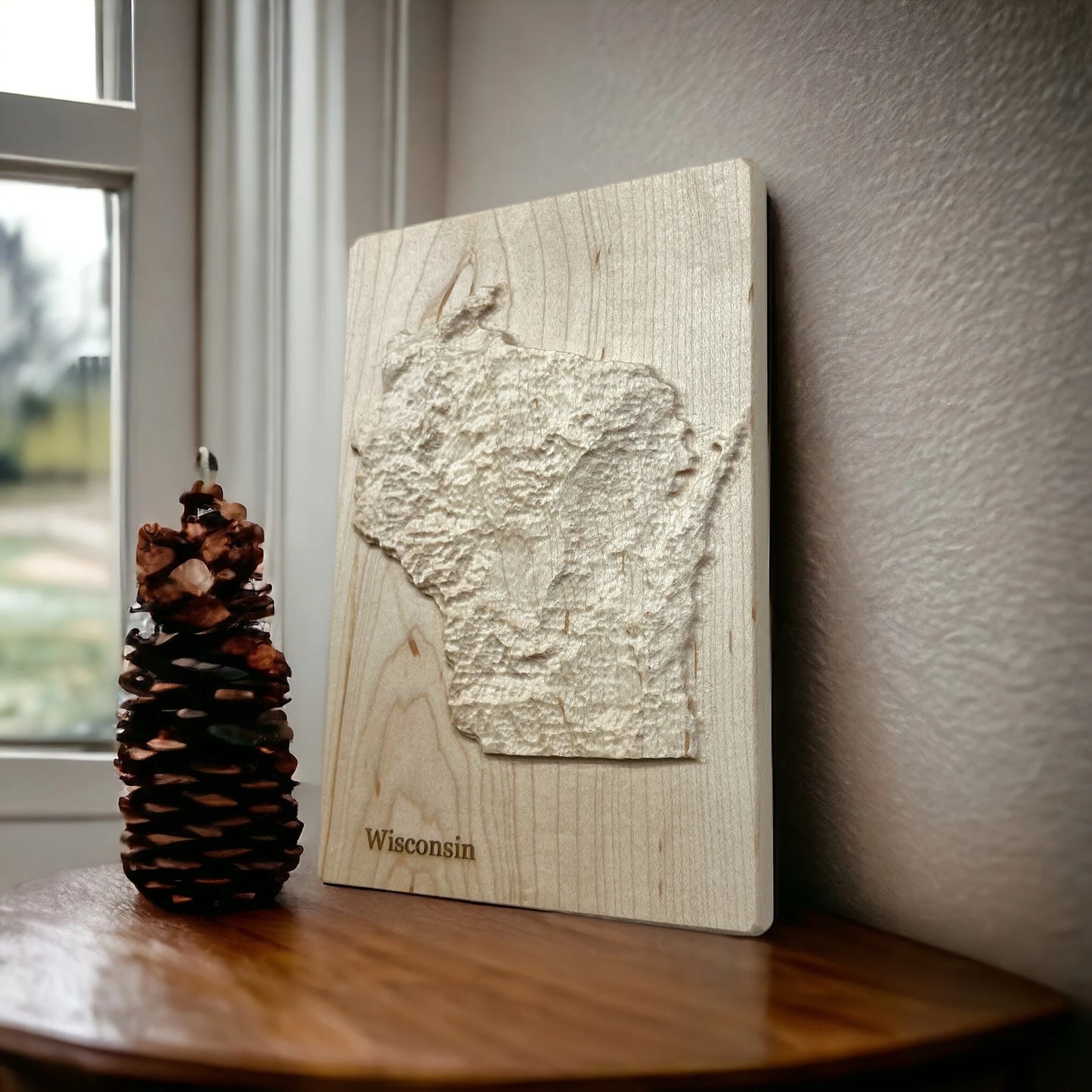Wisconsin 3D Topographic Wood Map | Wisconsin Map Gift