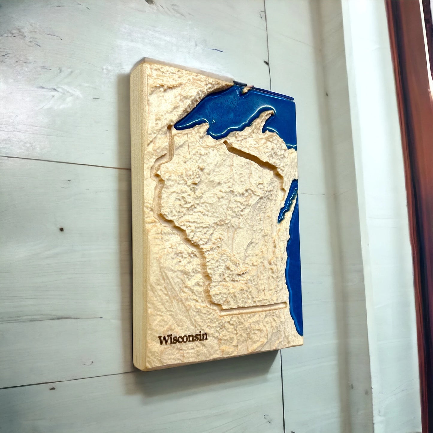 Wisconsin 3D Topographic Wood Map | Wisconsin Map Gift