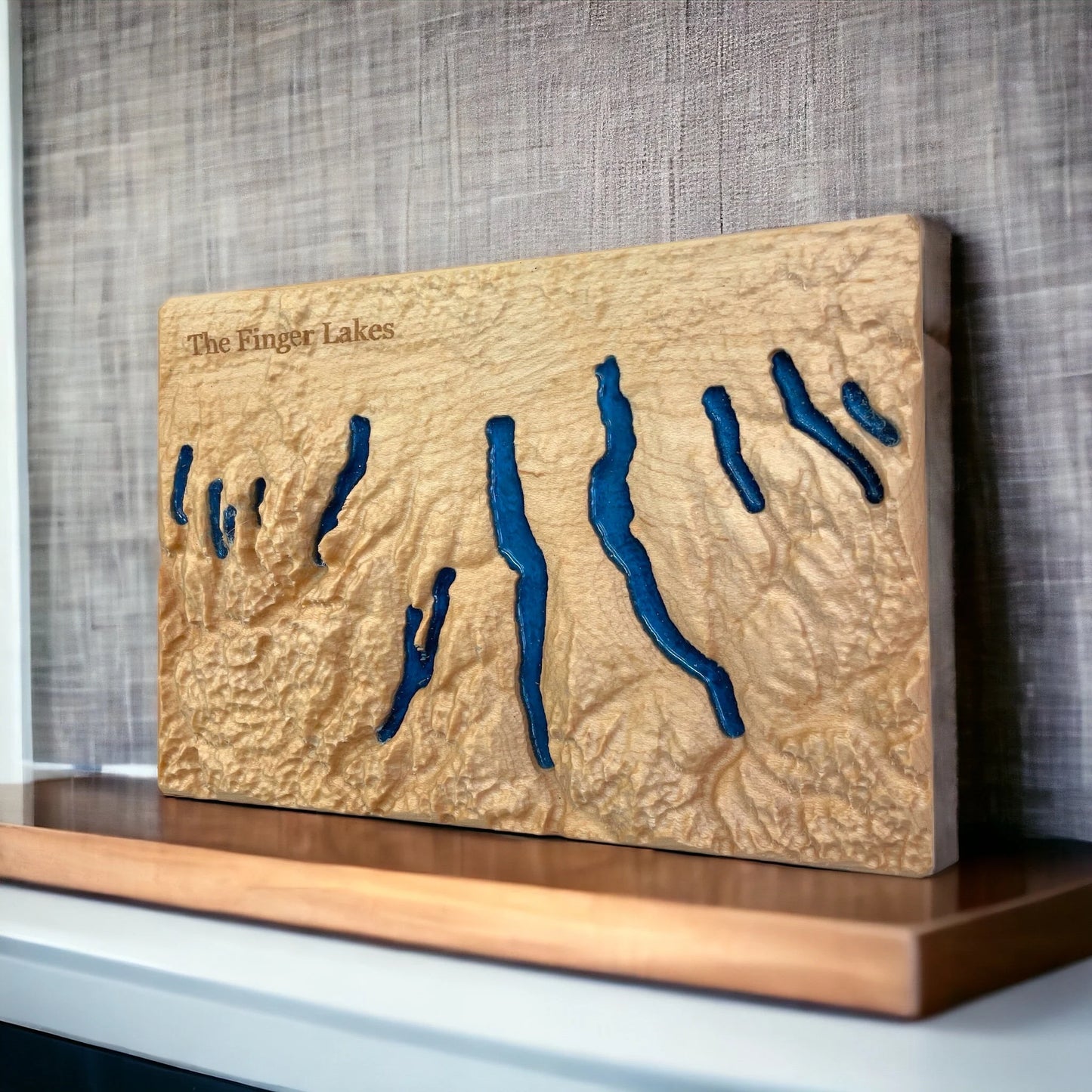 Finger Lakes 3D Relief Map | Finger Lakes Wood Epoxy Art | Finger Lakes New York | Travel Gift | Gift for Him | Finger Lakes Gift