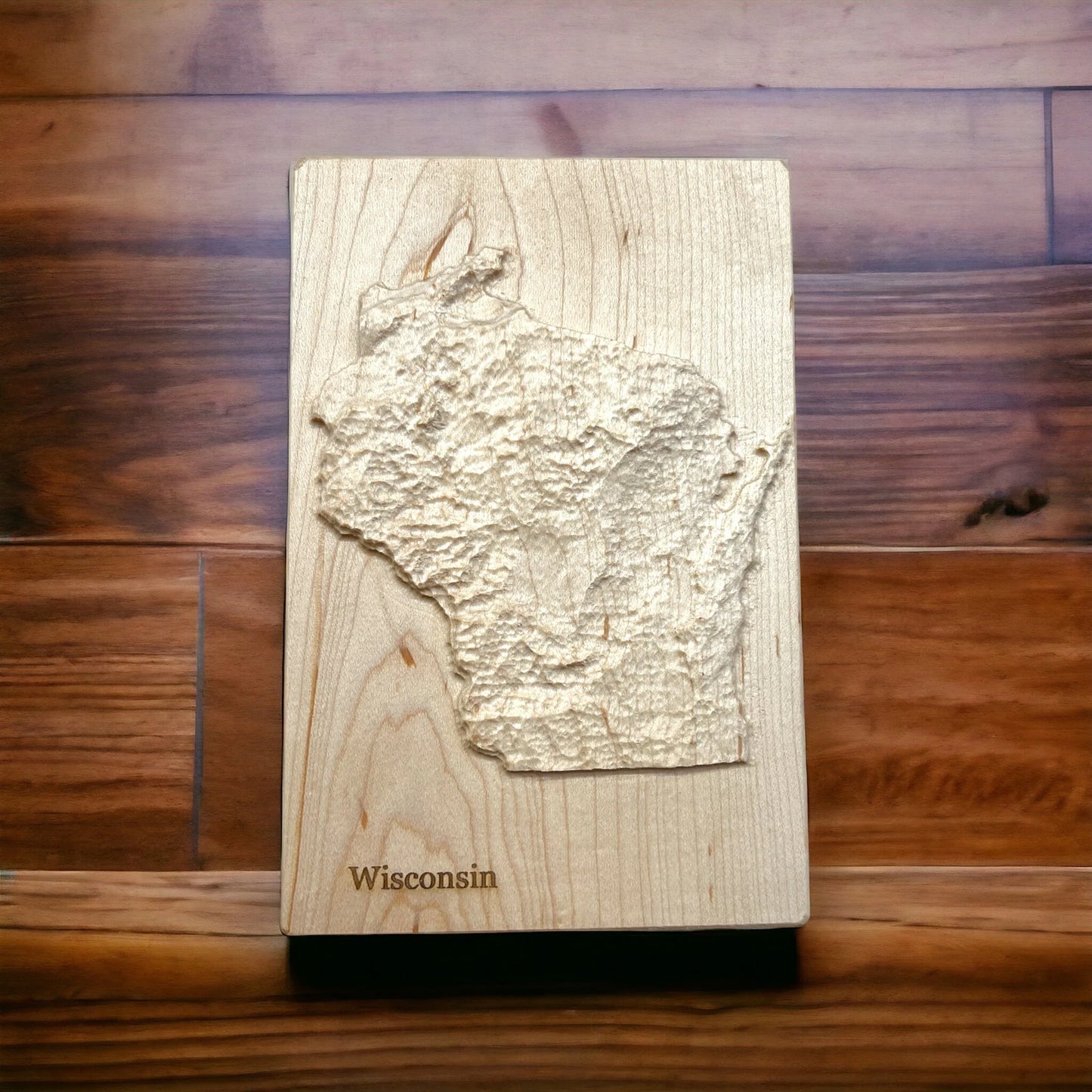 Wisconsin 3D Topographic Wood Map | Wisconsin Map Gift