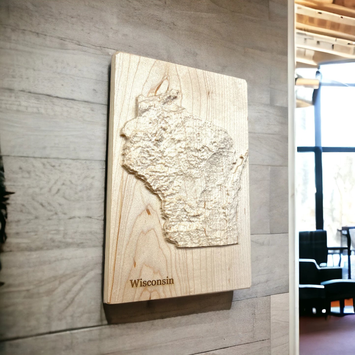 Wisconsin 3D Topographic Wood Map | Wisconsin Map Gift