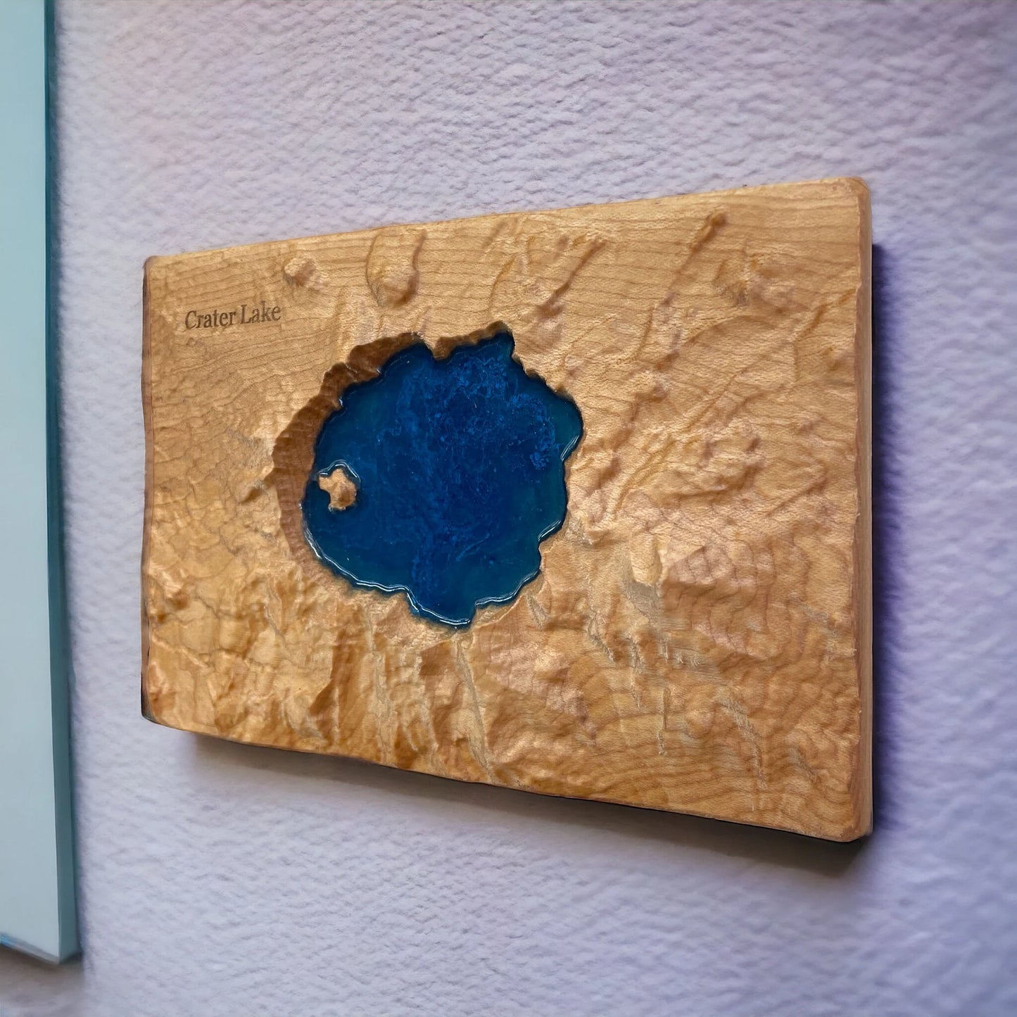 Crater Lake 3D Relief Map | Crater Lake Wood Epoxy Art | Crater Lake National Park Oregon | Travel Gift | Gift for Him | Crater Lake Gift