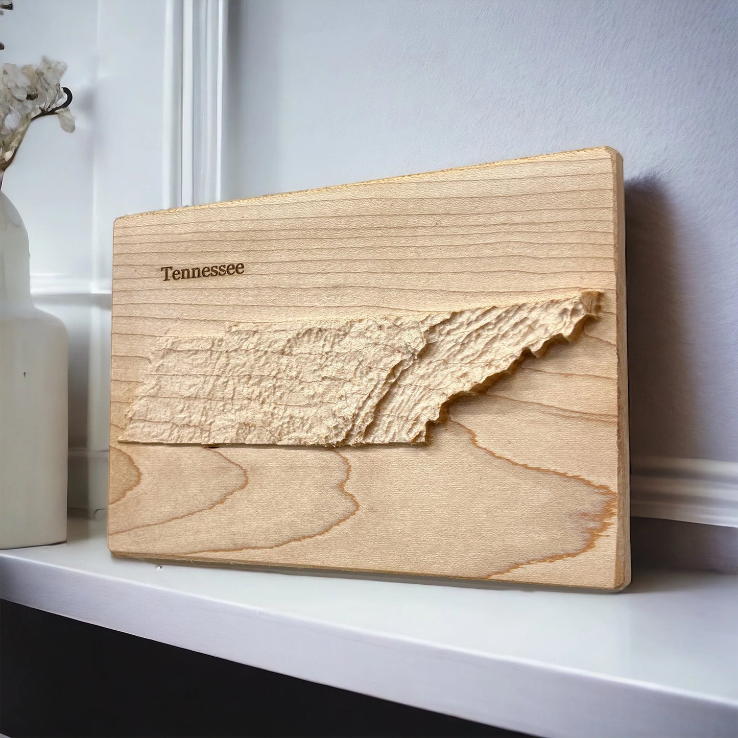 Tennessee State 3D Wood Carved Relief Map | Tennessee Gift