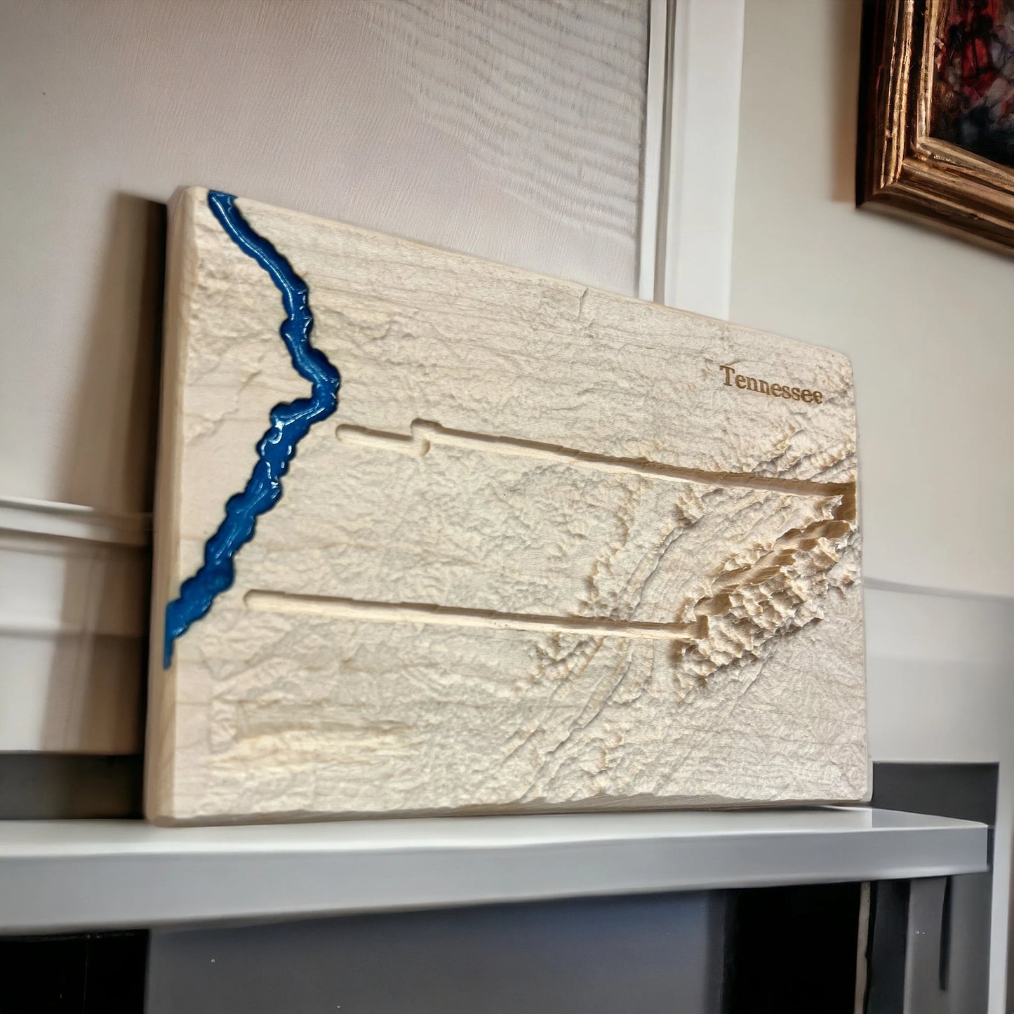 Tennessee State 3D Wood Carved Relief Map | Tennessee Gift