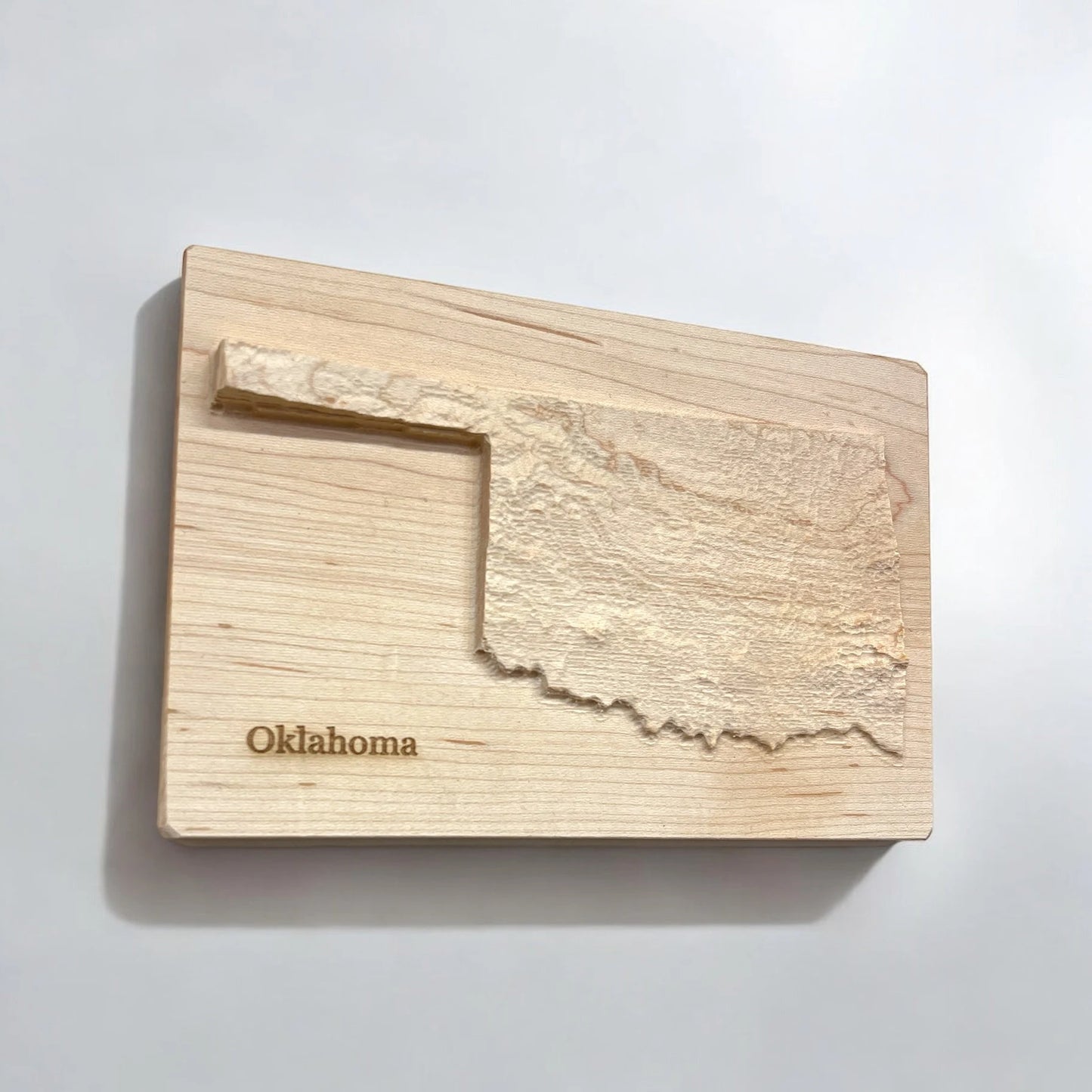 Oklahoma Wood Carved 3D Topographic Relief Map | Oklahoma Gift
