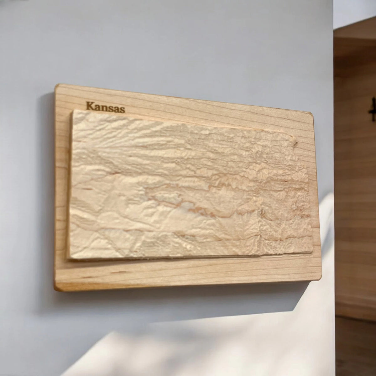 Kansas Treemap Kansas 3D Relief Wood Map | Kansas Gift – Treeline Terrains