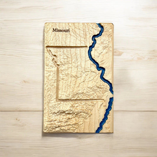 Missouri Topographic 3D Relief State Map | Missouri Map Gift