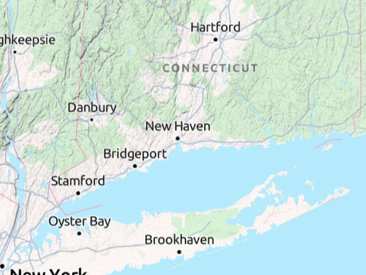 Custom 3d wooden map of South Central Connecticut Planning Region,Connecticut,United States