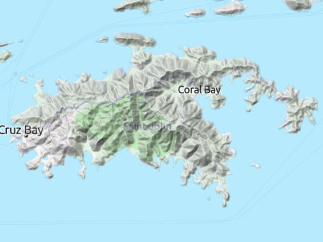 Custom 3d wooden map of Coral Bay,St. John,U.S. Virgin Islands