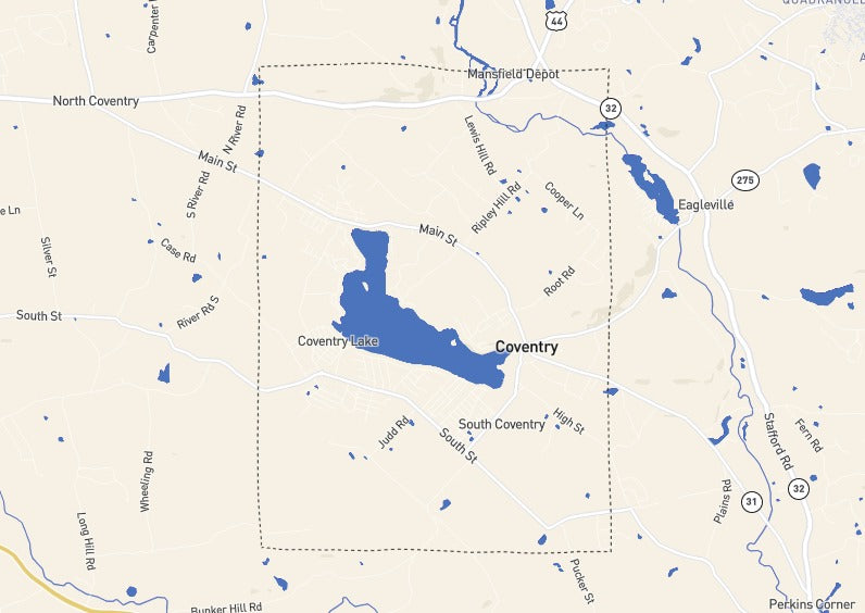 Custom Wooden Map of Tolland County, Connecticut, United States