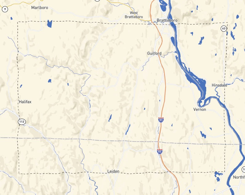 Custom Wooden Map of Windham County, Vermont, United States