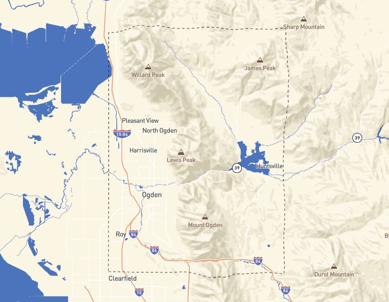 Custom Wooden Map of Weber County, Utah, United States