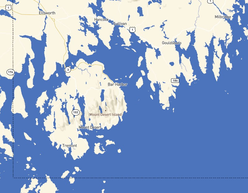 Custom Wooden Map of Hancock County, Maine, United States