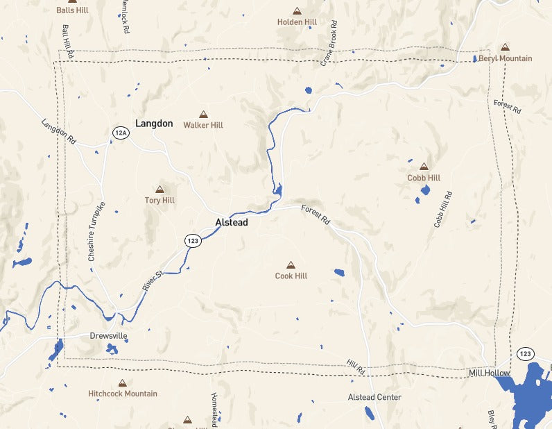 Custom Wooden Map of Cheshire County, New Hampshire, United States