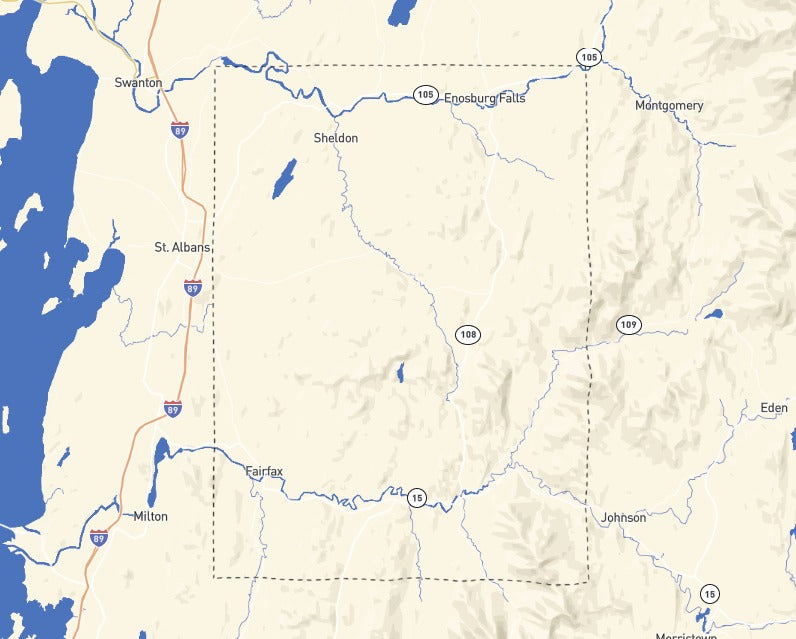 Custom Wooden Map of Franklin County, Vermont, United States