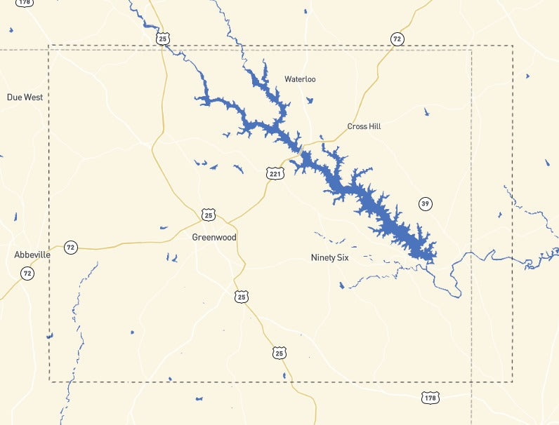 Custom Wooden Map of Greenwood County, South Carolina, United States