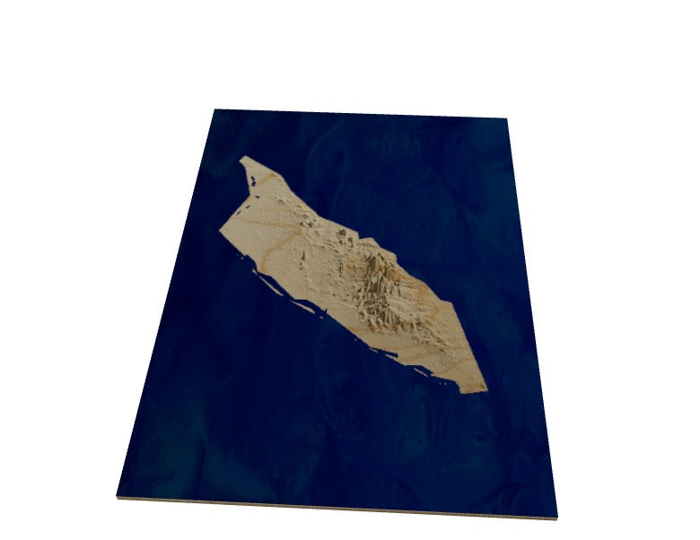 Custom Wooden Map of Aruba