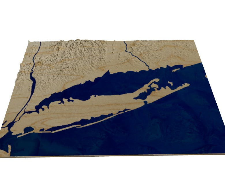 Custom Wooden Map of Suffolk County, New York, United States