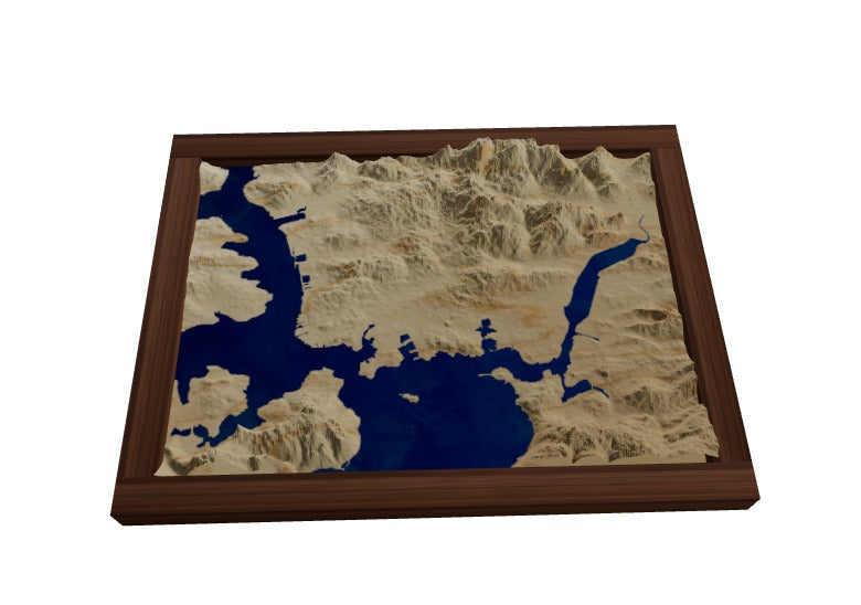 Custom Wooden Map of Plymouth, England, United Kingdom