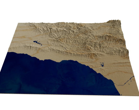 Custom Wooden Map of Santa Barbara County, California, United States