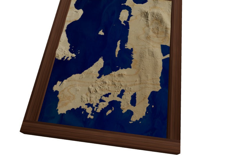 Custom Wooden Map of Newport County, Rhode Island, United States